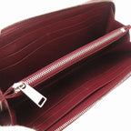 Bottega Veneta Marco Polo Leather Bordeaux Round Zipper Long Wallet Red — view 4