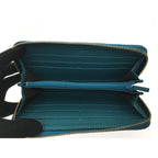 Gucci Outlet Round Zip Long Wallet Interlocking G Blue Green — view 4