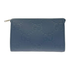 Gucci 739490-2067 Leather Jumbo GG Silver Hardware Second Bag Blue — view 2