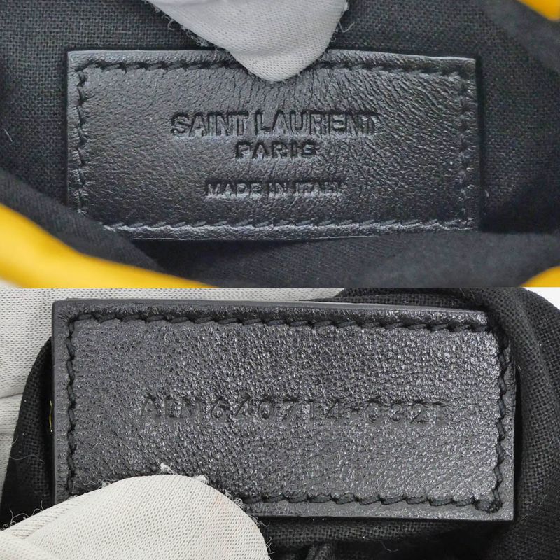 Saint Laurent Drawstring Mini Chain Shoulder Bag Yellow — view 7