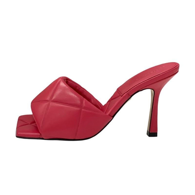 Bottega Veneta Lido Sandals Shoes Leather Pink Intrecciato Mules — view 3