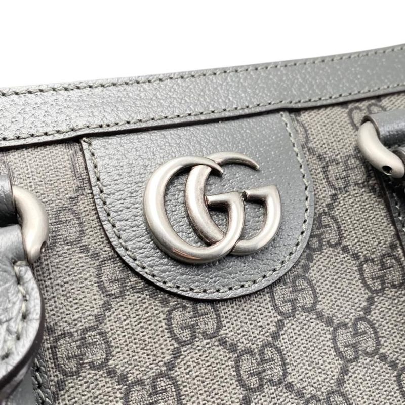 Gucci Tote Bag Ophidia Medium GG Supreme Grey Silver Hardware — view 5