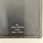 Louis Vuitton Taiga Card Holder Credit Bifold Long Wallet Black — view 6
