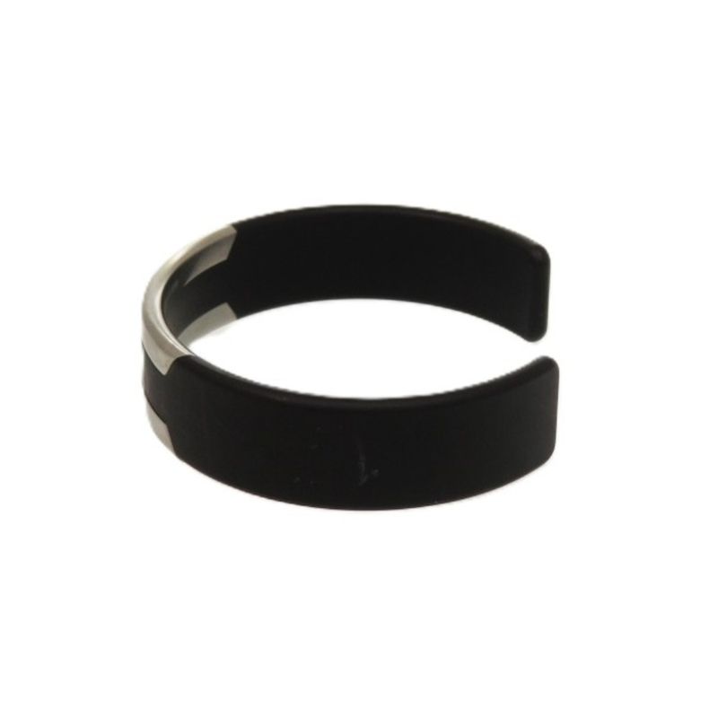 Hermes Trinkaaf Bangle Stainless Steel Black Silver Hardware 0872 — view 6