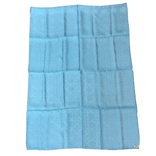 Christian Dior I631 Cannage Jacquard Stole Silk Large Light Blue Shawl — view 3