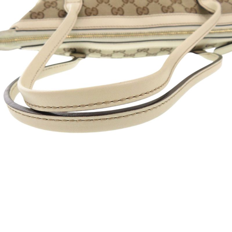 Gucci GG Canvas Leather Beige Tote Bag 1248 — view 5