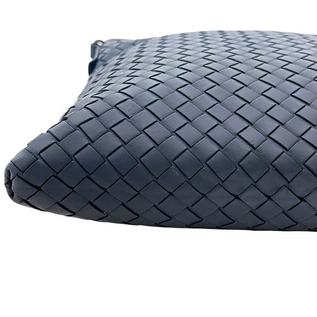 Bottega Veneta Shoulder Bag Blue Intrecciato Leather — view 6