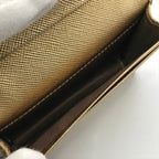 Prada Saffiano Leather Bifold Card Case Gold — view 8