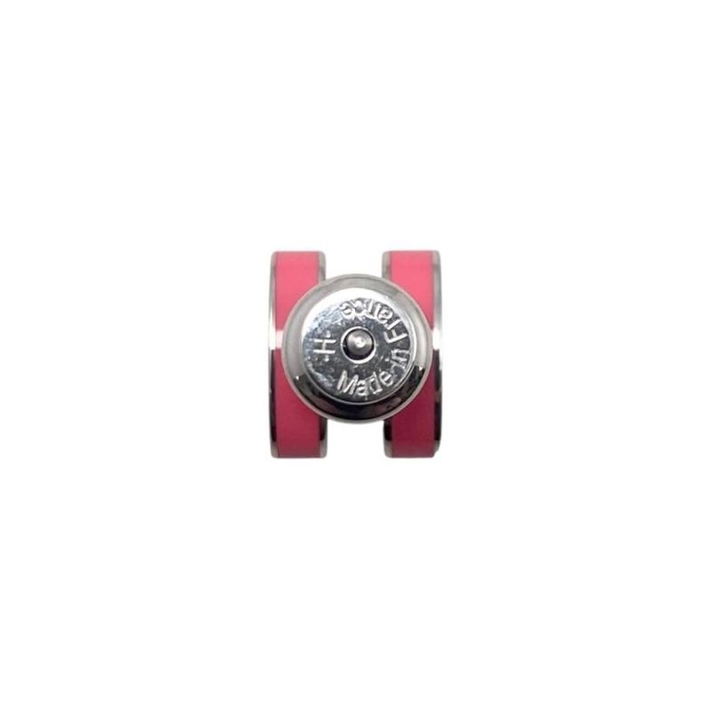 Hermes Earrings Pop Ashe Mini H Logo Rose Tropic Pink Silver — view 6