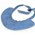 Chanel CC Denim Hat Sun Visor Ribbon Tie Wide Brim Bucket Cap Vintage — view 7