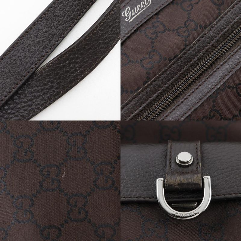 Gucci Abbey Line Outlet GG Nylon Canvas Brown Tote Bag — view 8