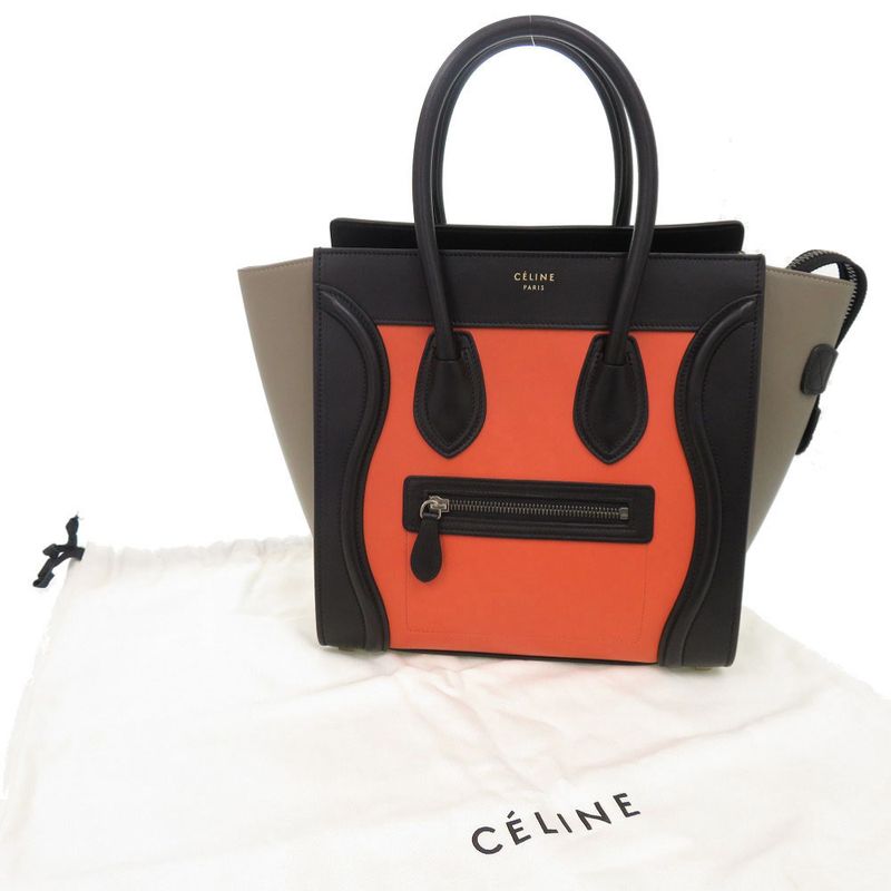 Celine Luggage Micro Shopper Leather Multicolor Handbag 0497 — view 2