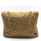 Prada Nylon Tessuto Chain Shoulder Tote Brown — view 2