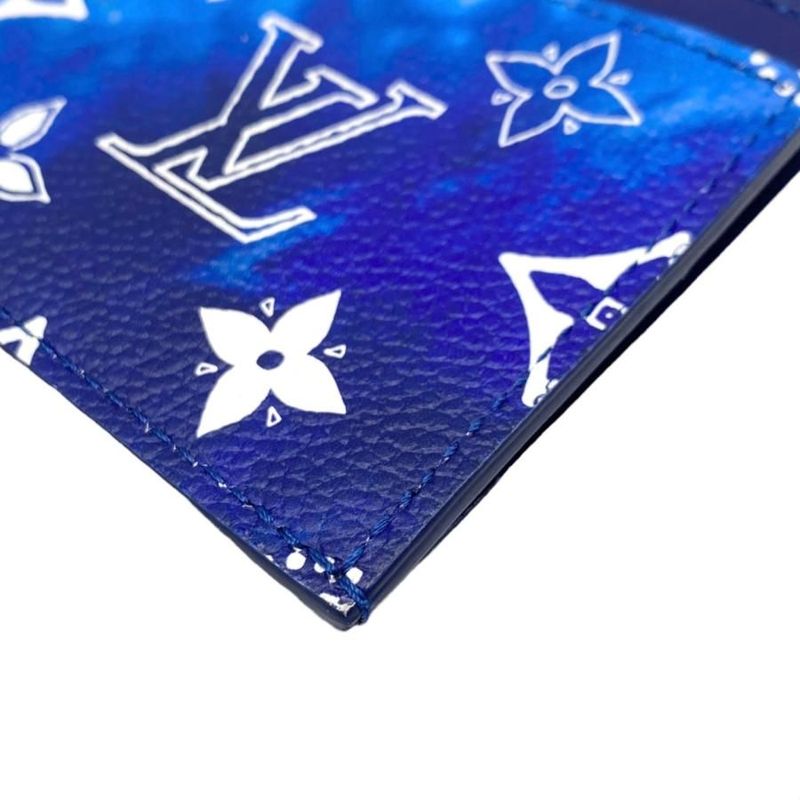 Louis Vuitton Coin Card Holder Monogram Bandana Blue White — view 5