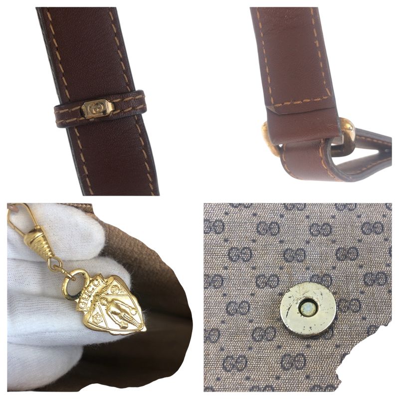 Gucci Vintage Sherry Line Brown Gold Hardware Leather 001 103 0551 — view 6