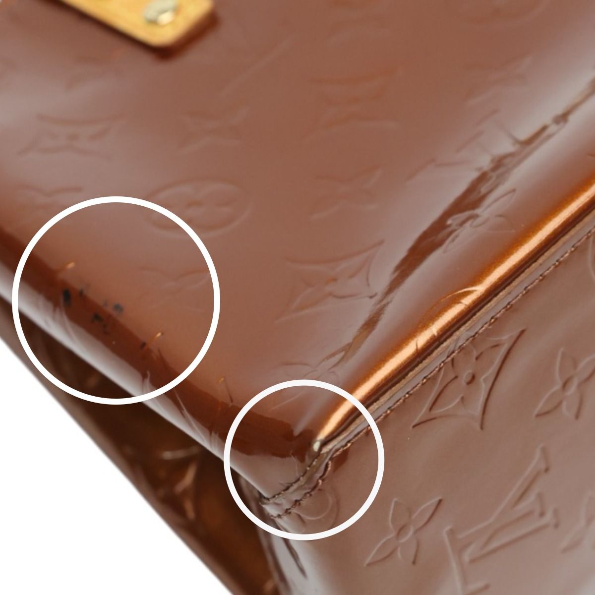 Louis Vuitton Vernis Reed PM Mini Bag Handbag Bronze — view 9