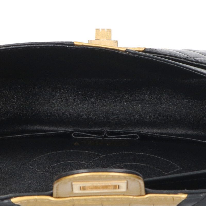 Chanel 2.55 Lambskin Croco Shape Pressed Chain Shoulder Bag Women 25 — view 4