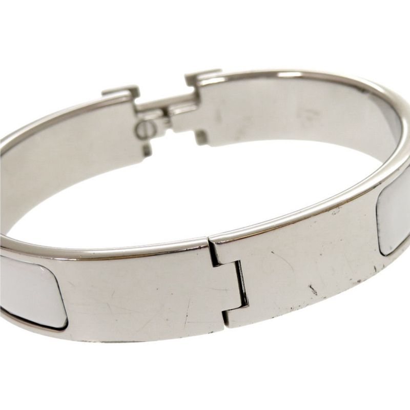Hermes Click H Clack PM Metal Gray Bracelet Bangle 0029 — view 9