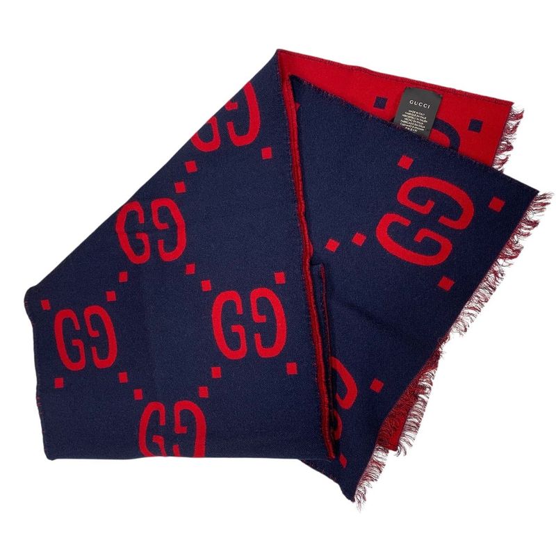Gucci Scarf GG Jacquard Wool Silk 3074 — view 3
