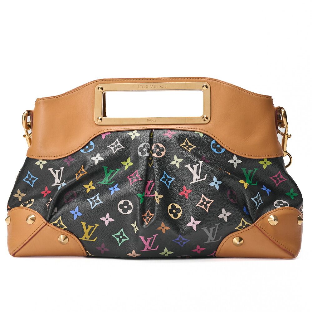 Louis Vuitton Monogram Multicolor Judy MM 2-Way Handbag Noir Black — view 5