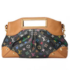 Louis Vuitton Monogram Multicolor Judy MM 2-Way Handbag Noir Black — view 5