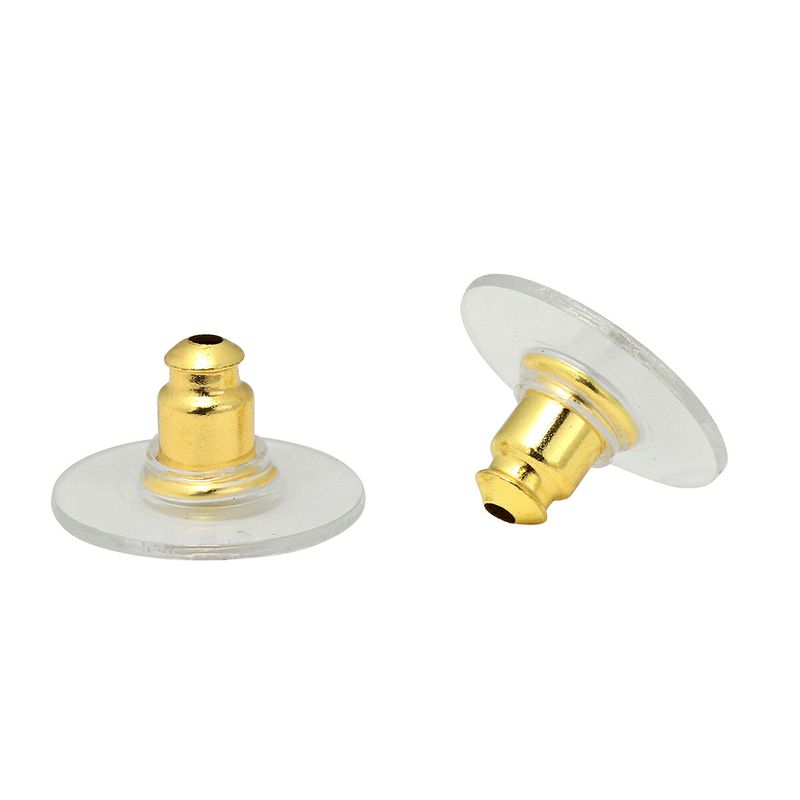 Chanel Stud Earrings Gold Pink — view 6