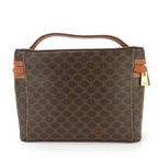 Celine Handbag Macadam Leather Brown Gold Hardware Vanity Bag Pouch — view 3