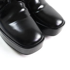 Prada Back Logo Platform Lace Up Leather Shoes Black 35.5 and Storage — view 8