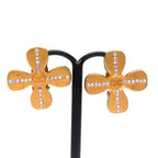 Chanel Camellia Wood and Crystal Earrings — view 3