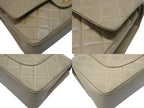 Chanel Quilted 25 Double Flap Chain Shoulder Bag Lambskin Beige Gold — view 6