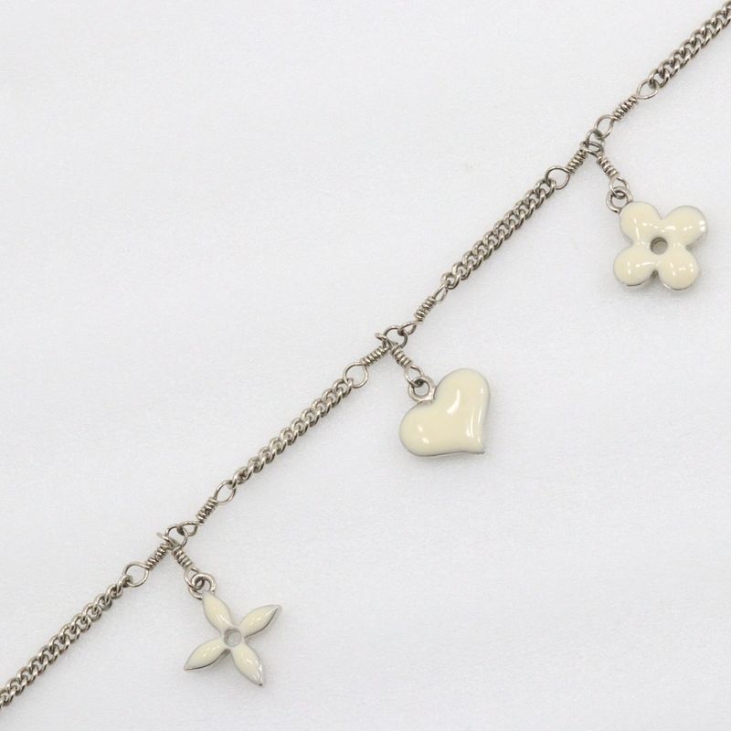 Louis Vuitton Bracelet Sweet Monogram Metal Silver White 9.7 — view 5