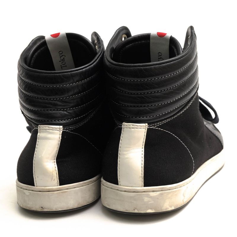 Gucci Shoes Sneakers High Cut Men Cotton Canvas Leather Black — view 4