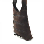 Gucci Suede Triple Zipper Vintage Shoulder Bag Brown — view 2
