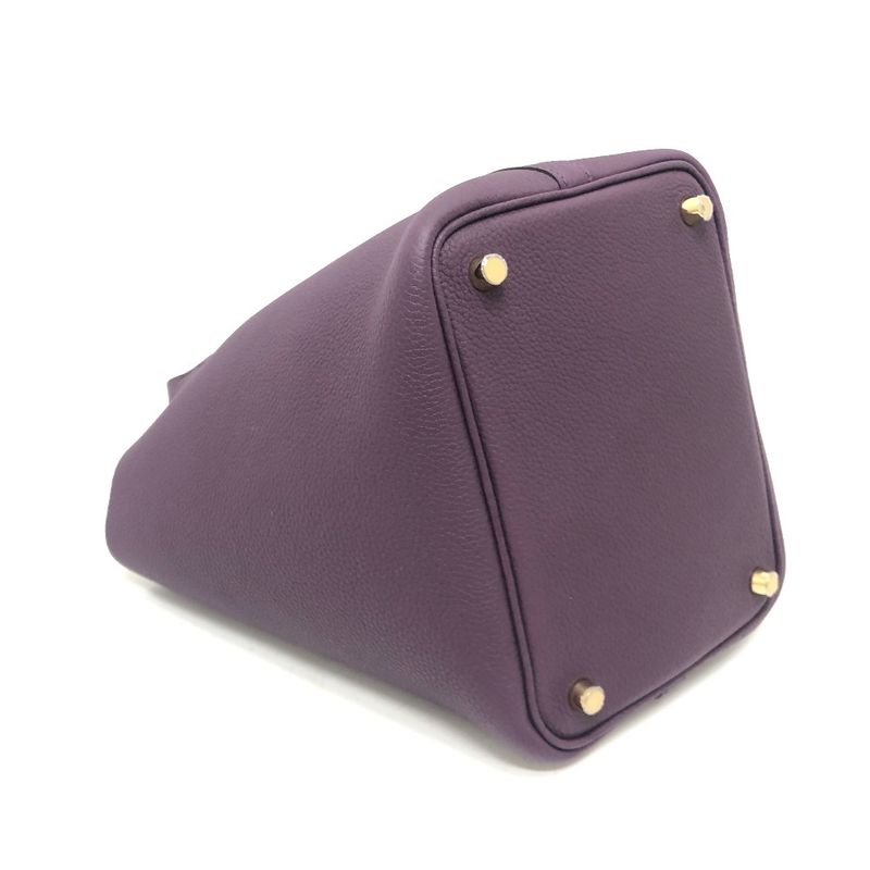 Hermes Handbag Picotin Lock PM Taurillon Clemence Cassis And Gold Hardware — view 5