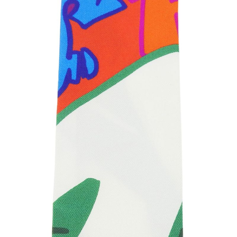 Hermes Twilly Scarf 100% Silk Blue Green Orange Multi Small Accessories — view 5