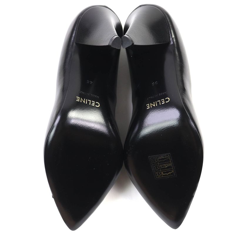 Celine Metal Toe Leather Pumps Black Silver 35 Storage With Bag — view 8