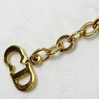 Christian Dior CD Logo GP Plated Rhinestone Gold Necklace — view 5
