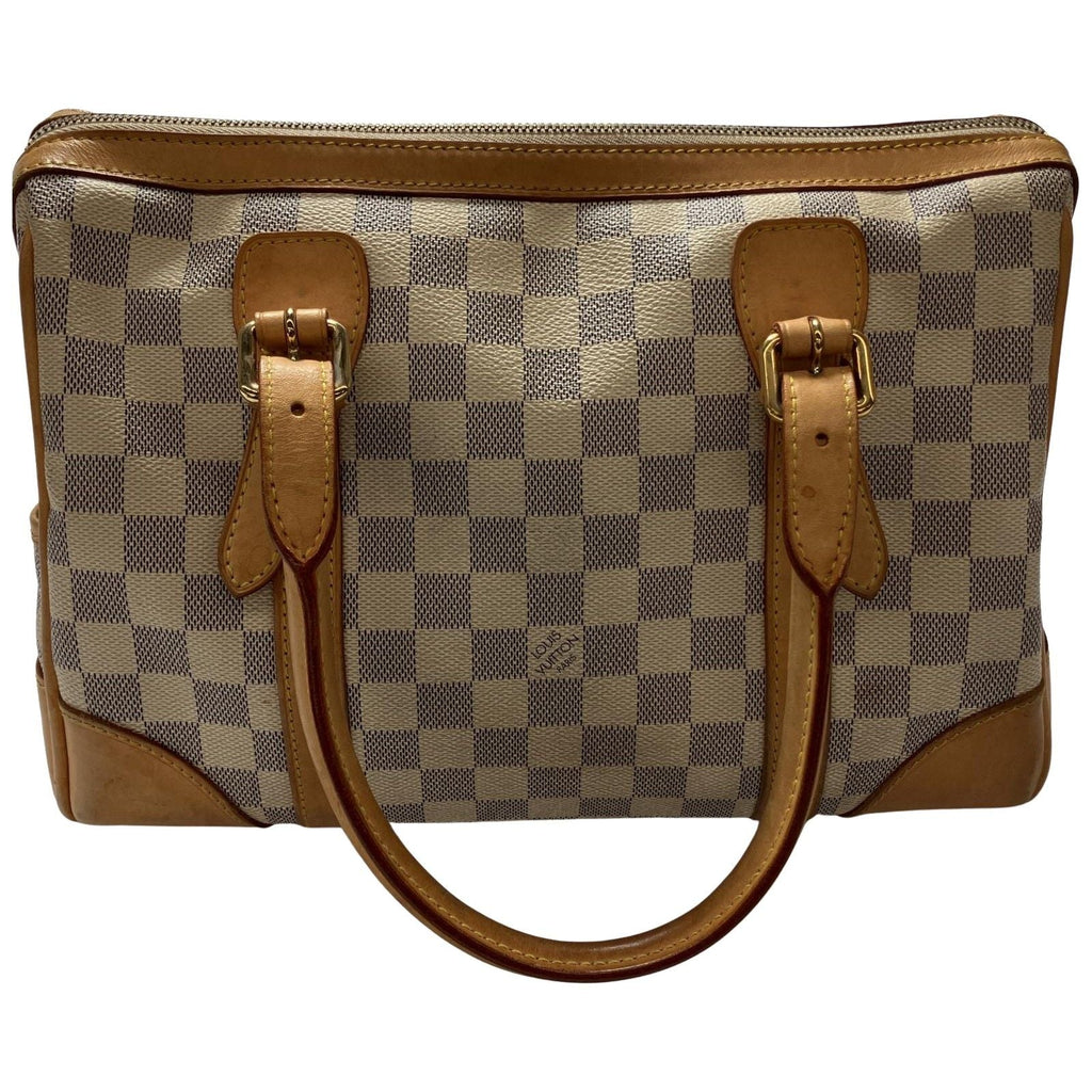 Louis Vuitton Mini Boston Bag Damier Azur Berkeley Gray White — view 3
