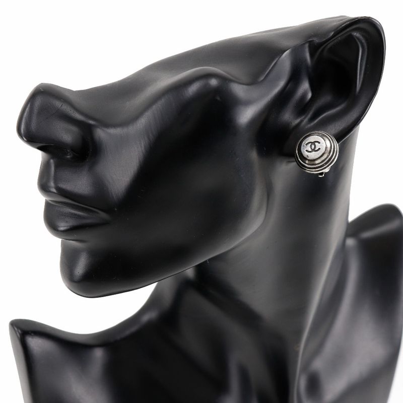 Chanel Coco Mark Metal Silver 99 P 11.7 g Earrings — view 3