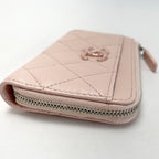 Chanel Quilted Card Case Ap3630 Light Pink Coco Mark Lambskin Coin — view 4