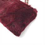 Chanel CC Logo Rabbit Chain Shoulder Bag Wine Red Gold Vintage — view 6