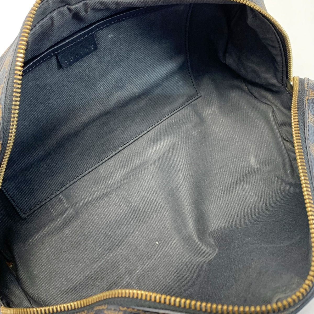 Celine Macadam Pattern Brown Drum Bag Gold Hardware — view 5