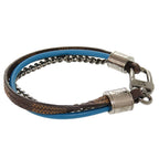 Louis Vuitton Treble Damier Leather Brown Blue Bracelet 0002 — view 5