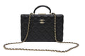 Chanel CC Logo Quilted Chain Shoulder Handbag Lambskin Black