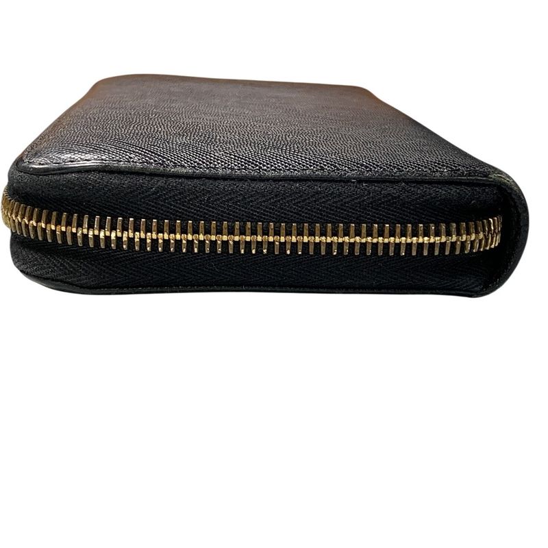 Prada Saffiano Metal Round Zipper Long Wallet 1 Ml506 Black 3347 — view 8