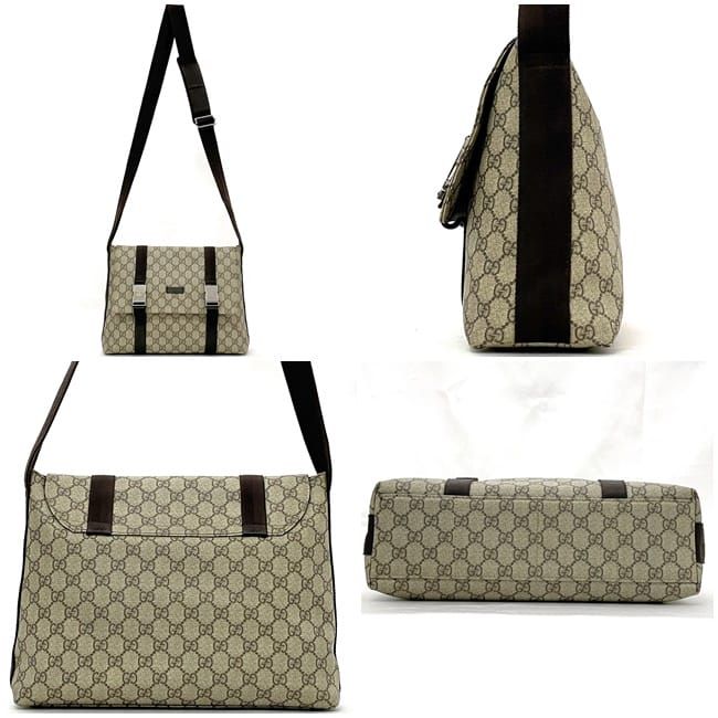 Gucci Shoulder Bag Beige Brown GG Supreme — view 3