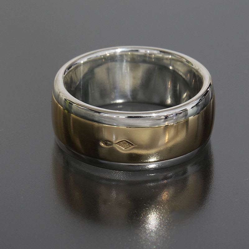 Hermes H Logo Ring No 12.5 SV 925 AU 750 Combi E1400 — view 4