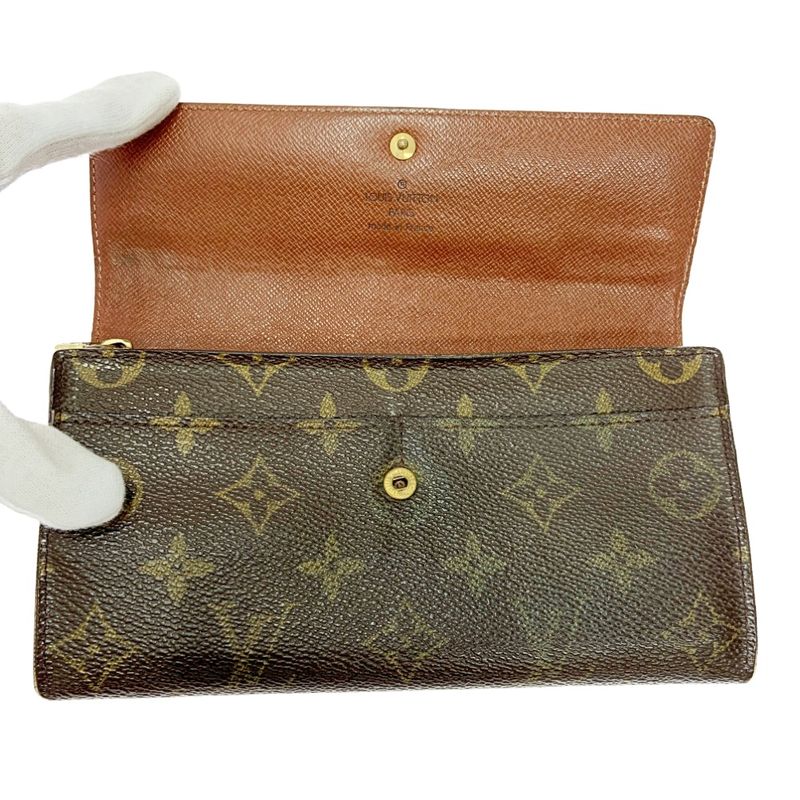 Louis Vuitton Monogram Pochette Porte Monet Cles Di Brown — view 7