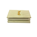 Saint Laurent Paris YSL Logo Leather Wallet White