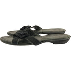 Chanel Camellia Strap Leather Sandals Black — view 2